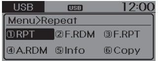 MENU: MP3 CD*, USB