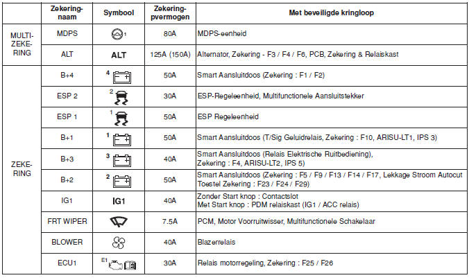 Hoofdzekeringenpaneel motorcompartiment