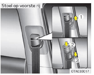 Hoogteverstelling (voorstoel, indien van toepassing)