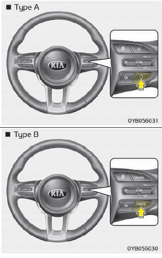 Schakel de cruise control op één van de volgende manieren uit