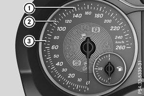 DISTRONIC automatische afstandsregeling meldingen in het combi-instrument 