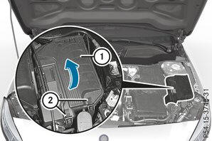 Zekeringenhouder in de motorruimte 