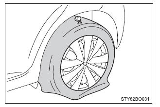 Verwijderen van de bandenreparatieset